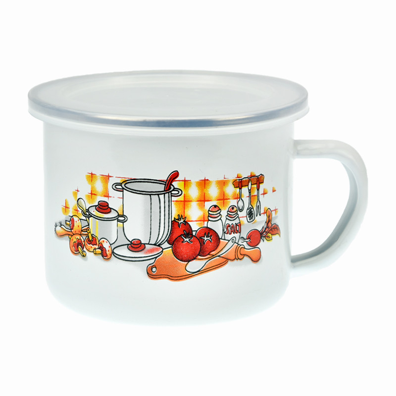 KUBEK DO MLEKA 10CM Z POK.EMAL.BIAŁY  ***   CH024