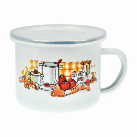 KUBEK DO MLEKA 10CM Z POK.EMAL.BIAŁY  ***   CH024