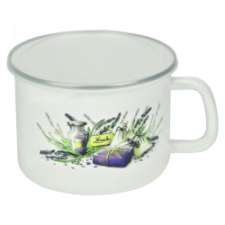 KUBEK DO MLEKA EMALIOWANY LAWENDA 16CM FLD-L0096