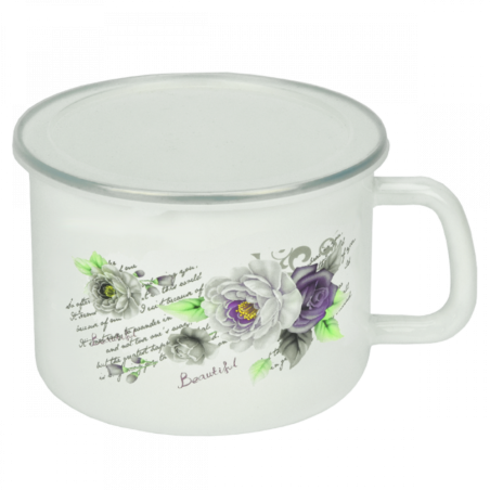KUBEK DO MLEKA EMALIOWANY RÓŻA 16CM FLD-L0028-2***