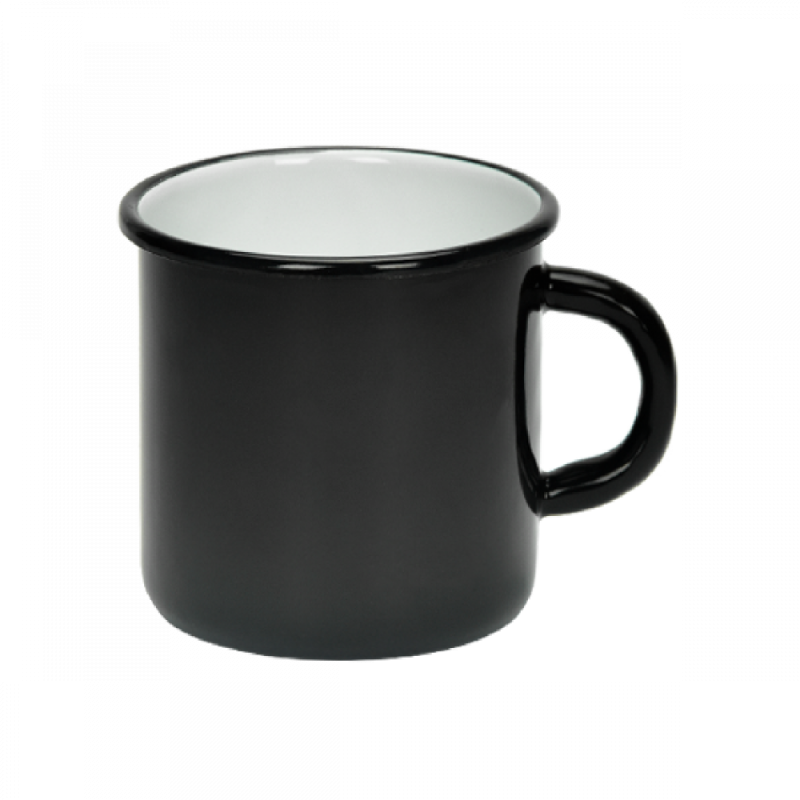 KUBEK EMALIOWANY CZARNY 400ML PR-0103 ***