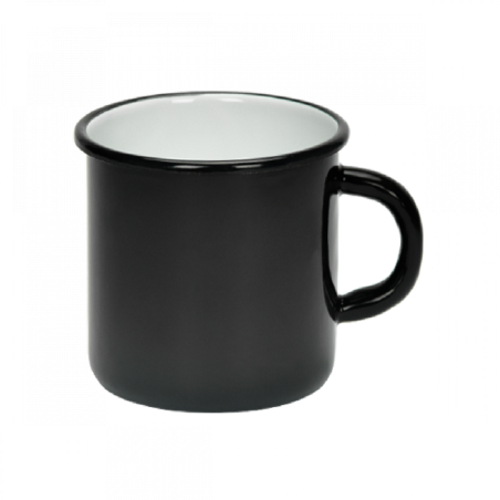 KUBEK EMALIOWANY CZARNY 400ML PR-0103 ***