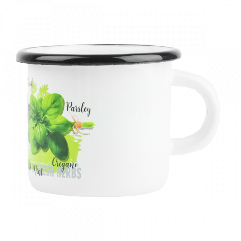 KUBEK EMALIOWANY ZIOŁA 400ML PR-0103 ***