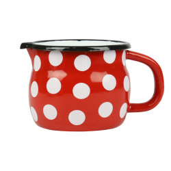 KUBEK EMALIOWANY WYPUKŁY GROCHY 10CM