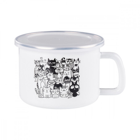 KUBEK EMALIOWANY 12CM KOTY 