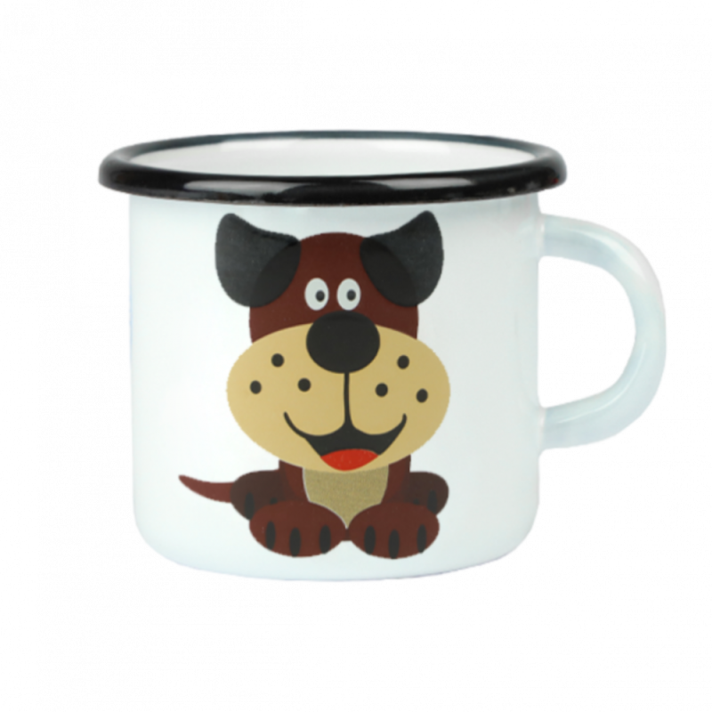 KUBEK EMALIOWANY PIESEK PIOTRUŚ 500ML PR-0104 *** KUBEK EMALIOWANY PIESEK PIOTRUŚ 500ML PR-0104 ***