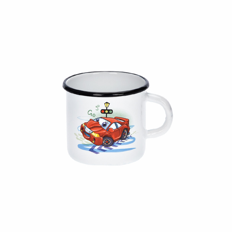 KUBEK EMALIOWANY 400ML PR-0103 WESOŁE SAMOCHODY